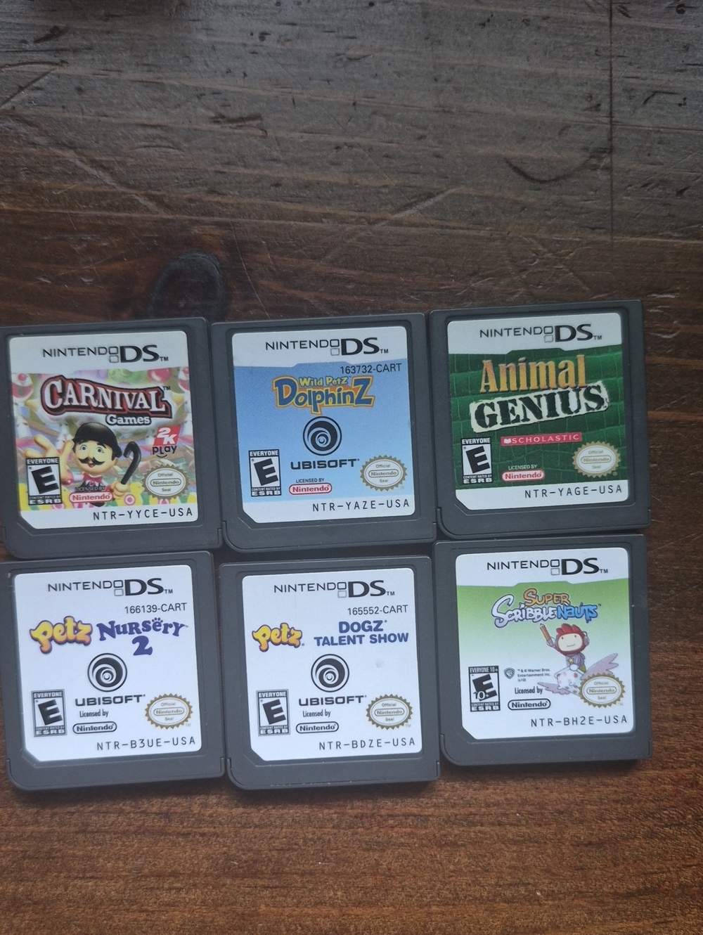 6 Nintendo DS Game Cartridges Lot With One Case That Holds 4